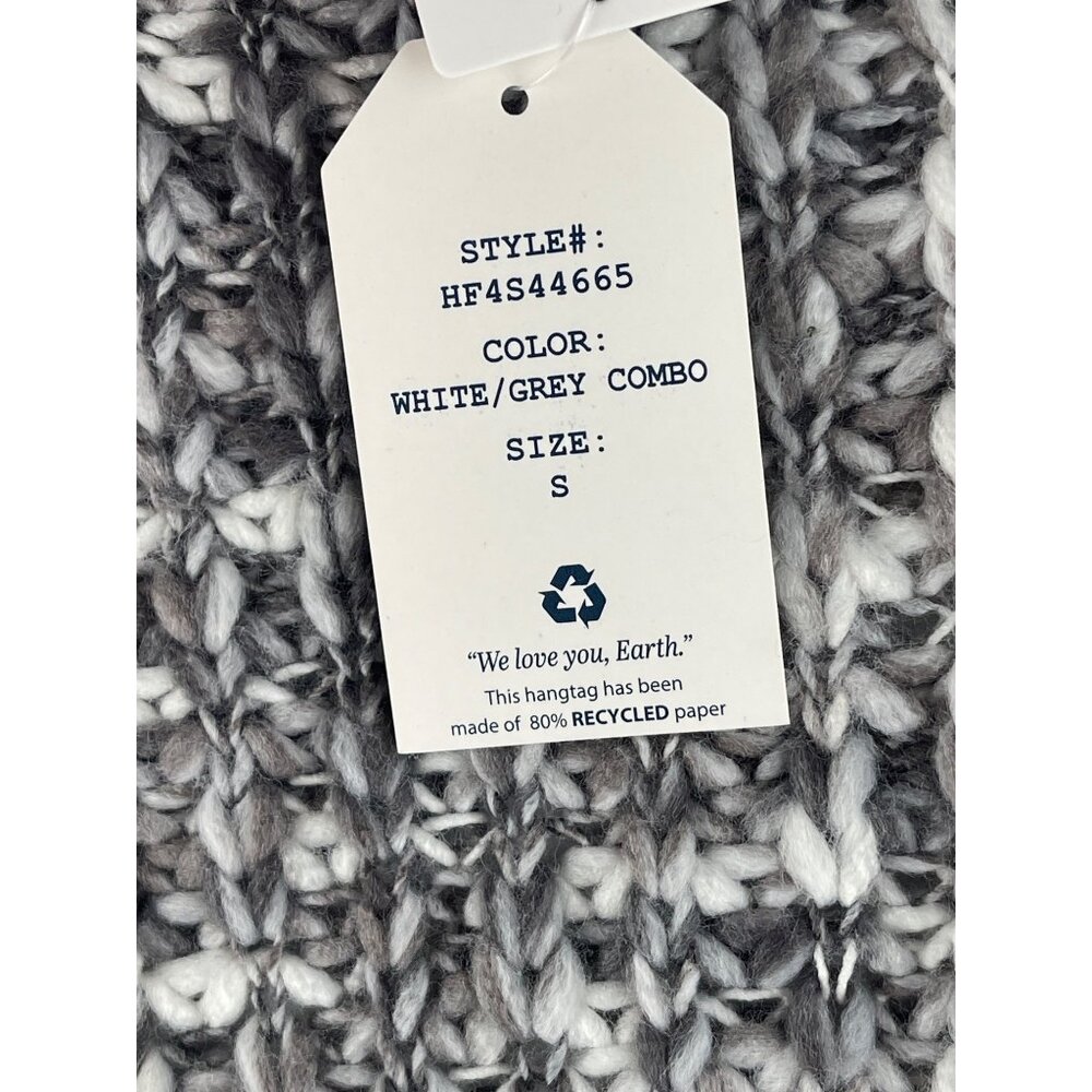 Hippie Rose White Gray Combo Knit Cardigan Sweater Small - Picture 13 of 13
